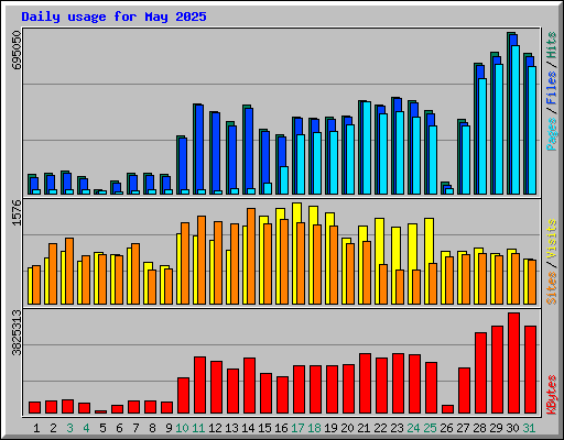 Daily usage for May 2025