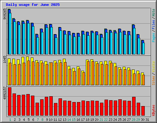 Daily usage for June 2025