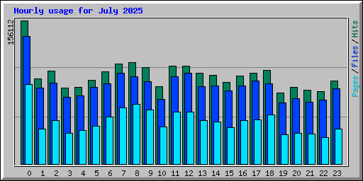 Hourly usage for July 2025